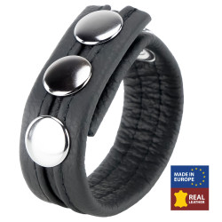 The Red Cockring en cuir 3 Pressions Noir